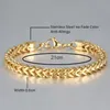 Rostfritt stål kubansk kedjearmband för män kvinnor hiphop 18k guld silver tjock charm armband trottoarkant kedja armband mode hand smycken 21 cm