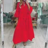 Fransızca Vneck Bell Sleve Dantel Boş Renk Seksi Uzun Elbise Kadınlar İçin Yaz Moda Kadınları Zarif Elbiseler 240415