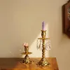 Candele per candele retrò candelabri desktop ornamenti per la casa decorazioni creative squisite oggetti di scena in rame fatti a mano