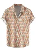 Casual shirts voor heren Palmvezel Hawaiian 2024 Zomer 3D Gedrukte Vakantie Beach Vintage Kleding Vrouwen Rapel Blouse gewoon shirt
