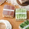 Coppe usa e getta cannucce 10pcs creative tiramisu stampo quadrati quadrati da 4 pollici contenitore frtuis torta mousse scatole di imballaggio trasparente in plastica trasparente