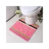 Badmattor Modern enkel stil U-formad toalettgolv Hushåll Badrummet Absorberande Anti-Slip Pads Fashion Print Foot Rug