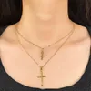 Cross Pendant Women's Women's Double Layer Chocker сплав с высококачественным ожерельем по вере