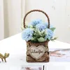 Decorative Flowers Artificial Floral Basket Carnation Arrangement Decor For Home Living Room Dining Table Bedroom Office El