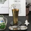 Vases 304 Stainless Steel Metal Cylindrical Vase With Water Borne Flowers European Style Tabletop