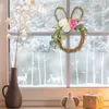 Dekoratif Çiçek Çelenk Yapay Çiçek Paskalya Kapısı Dekor Yeşillik Aynalar El Dokuma Giriş Duvarı için Rattan Çelenk