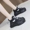 Buty zwykłe Fujin 6 cm Air Mesh oryginalne skórzane letnie kobiety vulcanize oddychające platforma klinowy Chunky Sneaker Hollow Lace Up