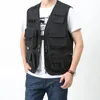 Man Pocket Vest Fishing Outdoor Vest Summer Travel Oversize Jacket 240408