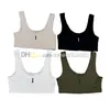 Cotton Fabric Vest Women Designer Embroidered Cropped Top Sexy Short Yoga T Shirt Gym Vests