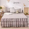 Bonenjoy Bed Skirt Solid Color Bedspread Lace Style Cover falda de cama Skinfriendly Mattress Protector No Pillowcase 240415