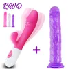 G SPOT Rabbit Dildo Vibrator Orgasm z galaretką zabawki seksualne dla kobiet masażer pochwy samica masturbatora Y2006162897962