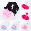 Girl Baby Set White Long Marine Cartoon un an Sweetheart Malf Malp Baby Baby Top Princess Robe