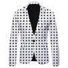 Hoo Mens Polka Dot Print Leisure Suit Jack British Fashion Slimfitting Blazer 240407