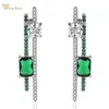 Dangle Earrings Wong Rain 925 Sterling Silver Emerald High Carbon Diamond Gemstone Drop Gifts Fine Jewelry For Women Wholesale