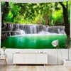 Tapisseries belles cascade forêt maison art imprimé grand mur de tapisserie suspendue hippie bohemian chambre décor de chambre à coucher