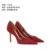 Dress Shoes Spring And Summer Pointed Shallow Mouth Lace Mesh Wedding Thin High Heels Banquet Versatile Women's Sandals