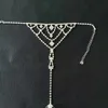 Designer Fashion Rhinestone Barefoot Sandals Även tår Ankletkedja för kvinnor Sexiga kroppsmycken Beach Anklets smycken Tillbehör