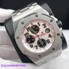 AP bilek saati Montre Kraliyet Meşe Offshore Hassas Çelik 26170ST AMOMATİK MEKANİK KIRMIZI İYİLİ TIMING ANTA MANASYET BEYAZ PLAKA ÇELİK BANT BANTI