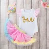 New Baby Girls' Sleeveless Romper Bottom Skirt Set Three Piece Infant and Toddler Clothing Set