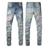 Mens Designers Jeans Amirir Jeans Ejressad Ripped Biker Slim Straight Denim For Men's Print Womens Fashion Mans mager byxor