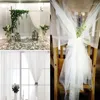 Tapisserier 10/5m bröllopsdekoration Tulle roll Crystal Organza Sheer Tyg för födelsedagsfest Bakgrund Stol Sashes Decor Yarn 10