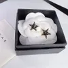 고급 골드 플랜 이어링 브랜드 디자이너 매력적인 소녀를위한 새로운 펜타 그램 디자인 고품질 귀걸이 고품질 선물 상자 생일 파티