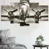 5 Panel Jet Uçak Duvar Sanat Yolcu Havacılık Uçak Tuval Oturma Odası Dekorasyonu İçin Seyahat Uçakları Çerçeve Yok