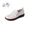 Scarpe casual Drfargo Donne sandali Calco-tacchi bassi cavi raffreddare le donne in pelle genuina slip-on morbide estate femminile di grandi dimensioni 35-43