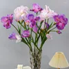 Dekorative Blumen künstlicher Iris Blumenzweig Bouquet Real Touch Simulation für Hochzeit Home Tischdekor Seide gefälschte Partyzubehör