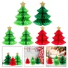 Wallpapers 6 Pcs Christmas Tree Decoration Party Ornaments Tabletop Pompom Centerpiece Paper Decors Honeycomb Dining