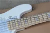 Guitarra 5 corda Bass Bass White Guitar Jaz Basswood Bodwood Maple Ncond White Pearl Pickguard Head White