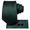 Bow Ties slips för män Dark Green Solid 2024 Fashion Märke Bröllopsfest slips Set Handky Cufflinks Gift Wholesale Hi-Tie Designer