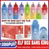 Originele Bang King 12000 Puff 12000 12K Puff 12k 12000 Oplaadbare E Sigaret 0/2/3/5% Wegwerpvape Pape Pen 23 ml Voorgevulde 650 mAh Batterij Elf Box 15000 18000