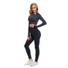 Lu Set Jumpsuit Align Lemon Wareball Women Seamless Yoga Set Gym Clothing Fiess High midje Leggings Crop Top Shirts sportdräkter