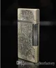 New Arrival Wealthy relief flowers ultra thin grinding wheel Torch Lighter smoking metal Butane gas lighter9856563