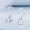 Boucles d'oreilles auto-produits 925 Sterling Silver Bell Orchid Buckle Daily Summer Luxury Polyme Earge Fine Bijoux Fit