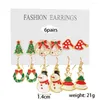 Boucles d'oreilles Stud 12 Paies / Lot Noël pour femmes Tree Snowman Santa Claus Romantic Piercing Ear Jewelry Festival