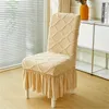 Chair Covers Milk Velvet Dining Elastic Stretch Slipcover With Skirt High Chairs Protector For Party Room