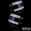 Kflk Jewelry French Sirt Cufflink para masculino Moda Moda preta Botão Link Botão de alta qualidade Male de casamento T1907015501218