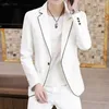 Herrenanzüge Frühling 2024 (Anzughose) Koreanische Version Slim-Fit Trend Fashion Youth schöner Anzug mit einem zweiteiligen Set Polyester