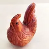 Decorative Figurines Q4883 - 2" Hand Carved Boxwood Netsuke Rooster Cock