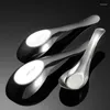 Spoons Bright Thin 304 Stainless Steel Soup Spoon Chinese Pot Scoop Short Handle Mini Ladle Children Rice Kitchen Tableware