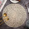 Pads 6/4pcs Round Placemats Restaurant Hollow Pvc Decoration Meal Mat Antihot Dining Table Line Mat Steak Plate Pad