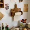 Plaques décoratives Vintage en bois de tissu en bois Roll Papier étagère Cuisine Cuisine Rangers de stockage Soutien de support Organisation esthétique décor