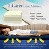 Tappeti materasso futon cotone pieghevole pavimento rimovibile letto reclinabile arrotolato (re bianco) tappeti per camera da letto