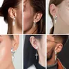 1pair fashion croix pendentif oreille clip non perçage boucles d'oreilles fausse cadeau pour les hommes bijoux 240410
