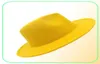Modna żółta niebieska patchwork wełna Feel Fedora Hats for Men Women 2 -Tone Hat Ince Color Dress Hat Panama Jazz Trilby Cap8232605