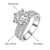 Luxury Wholesale GRA VVS Moissanite S925 925 Sterling Silver Ring Fine Fashion Jewelry Finger Rings for Women Lady