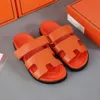 Designer Oran Sandals Slides tofflor Sandal Womens Shoes Luxury Leather Canvas Slipper Summer Sandal Hållbar komfort Storlek 35-42