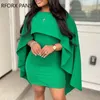 Plain Cape Sleeve Bodycon Dress Mini for Women 240415